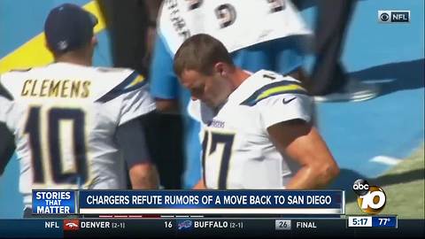 Chargers refute rumors of a move back to San Diego