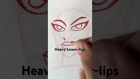 Illustrating heavy lower lips