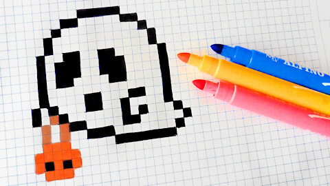 how to Draw Kawaii Ghost - Hello Pixel Art by Garbi KW 2