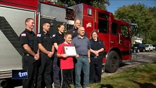 10-year-old boy who saved father honored