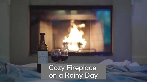 Cozy room ambience ASMR😍 Rain on window sounds with crackling fire for sleep, study, relaxation