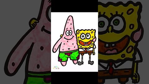 Drawing and Coloring Spongebob and Patrick Star for Kids & Toddlers! Ariu Land