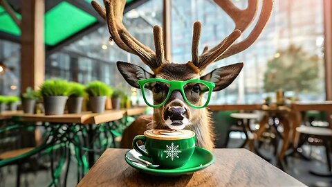 Cozy Coffee Shop with Christmas Music🎄Reindeer Retreat ☕️🦌