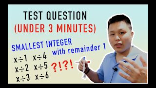 Smallest Integer with Remainder Using Least Common Multiple (LCM) - Practice Problem | CAVEMAN CHANG