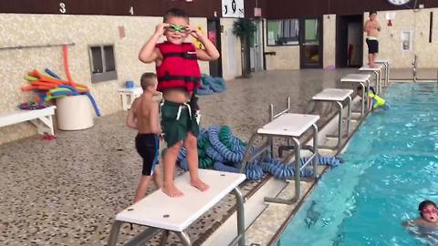 Little Boy’s Pool Dive Fail