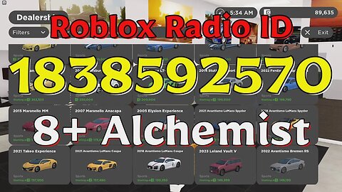 Alchemist Roblox Radio Codes/IDs