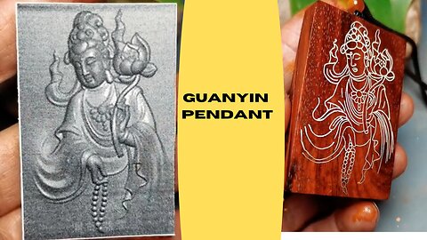 Guanyin Pendant |woodworking|wood carving|woodworking7900 |#shorts