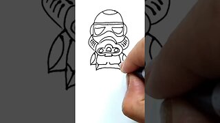 How to draw and paint Stormtrooper from Star Wars #shorts