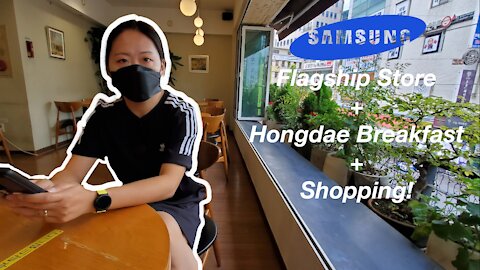 Let's Explore Seoul! - Samsung Flagship Store + Cafe Breakfast & Shopping!