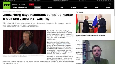 Zuckerberg says Facebook censored Hunter Biden story after FBI warning