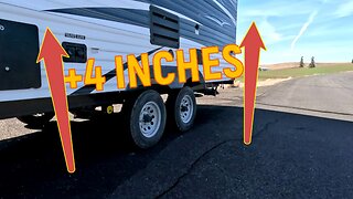 RV Lift kit, lifting a travel trailer with spring over axle trailer conversion.