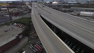 Drone footage shows empty I-95 in Canton during COVID-19 pandemic