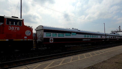 Intermodal Train CN 148 With Executive Passenger Cars April 05 2022