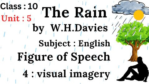 Class 10 || The Rain by W H Davies || Visual imagery || figures of speech || Analysis of the poem