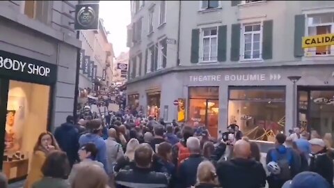 Massive Protest In Switzerland Against COVID Health Pass