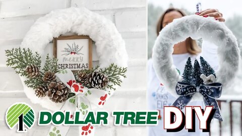 Dollar Tree DIY White Christmas Dog Wreath