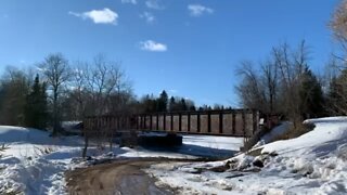 Escanaba & Lake Superior 402 crossing the Ford River