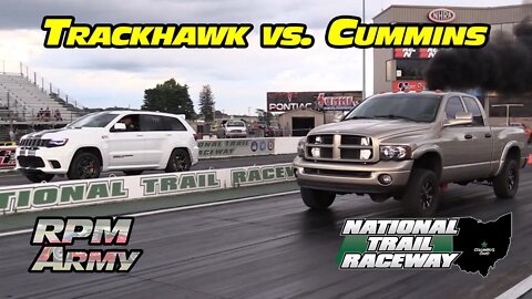 Built Cummins vs Jeep Grand Cherokee Trackhawk Midnight Street Drags