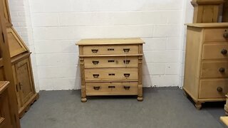 Old 4 Drawer Pine Chest Of Drawers (X2157C) @PinefindersCoUk