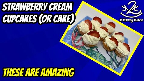Keto Strawberry cream cupcakes (cake)