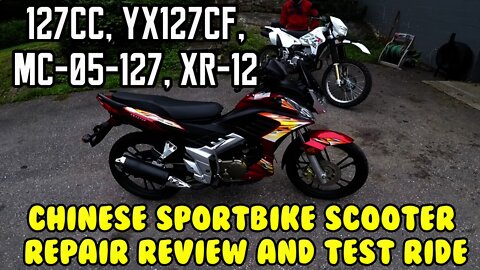 127cc, YX127CF, Roketa MC-05-127, XR-12 Chinese sportbike repair review and test ride China scooter