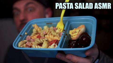 Pasta Salad w/ Meatballs & Deviled Egg | Low Talking ASMR