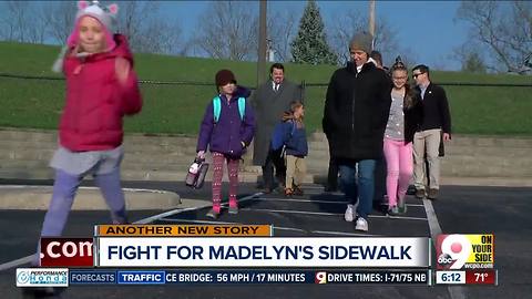 As autumn approaches, still no sidewalk to school for 10-year-old Madelyn