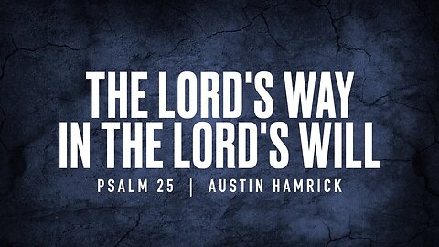 The Lord’s Will in the Lord’s Way | Psalm 25 | Austin Hamrick