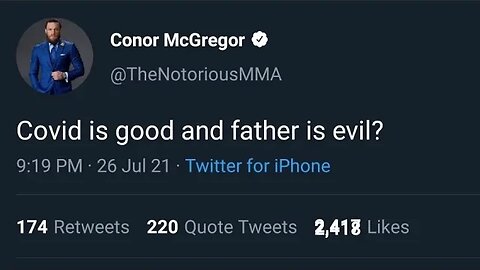 Conor Mcgregor throws low blow at Khabib Nurmaogmedov’s father Abdulmanap
