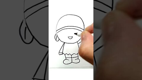 How to draw and paint Pocoyo in a Carnival Costume #shorts