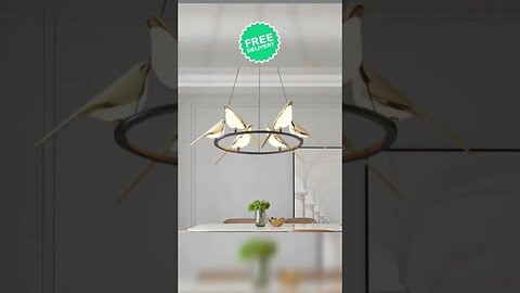 Nordic Minimalist Dining Table Bird Art Living Room Chandelier #luxury #shorts #lamp #homedecor