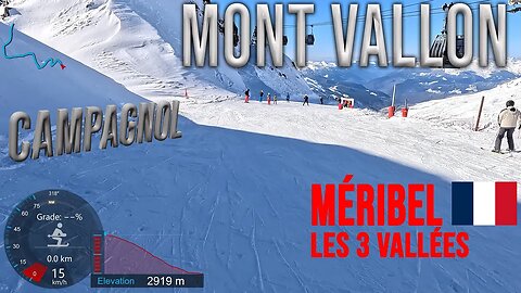 [4K] Skiing Méribel Mont Vallon, Campagnol End of Day, Les3Vallées France, GoPro HERO11