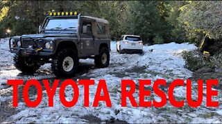 Quick recovery Toyota stuck in parking lot