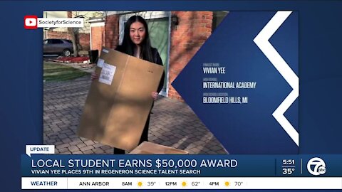 Local student earns $50,000 in science talent search