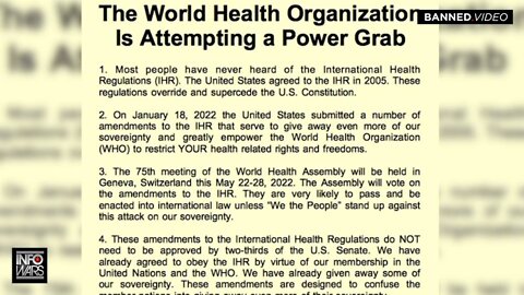 Alex Jones Warns: The World Health Organization Is Attempting a Power Grab!