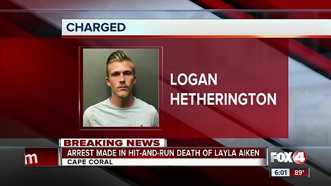 Police arrest Logan Hetherington for hit and run death of Cape Coral 8-year-old