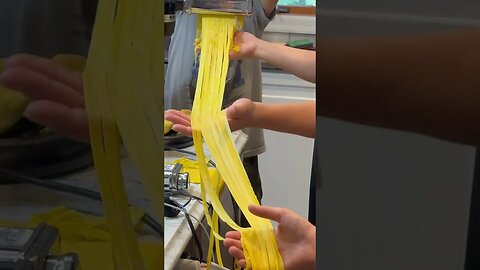 Look how LONG our DIY pasta is 😋 #diyfamily #vlog #shortss