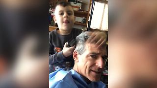 Kid Gives Dad A Surprising Haircut