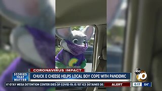 Chuck E. Cheese helps local boy cope with pandemic