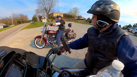 Rodney and I ride our Harleys through Jefferson County, MO. to the Dew Drop restaurant in 4k (P2/3)