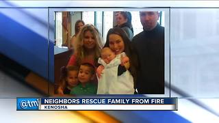 Neighbors help save Kenosha family of four in huge house fire