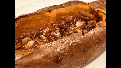 Oven-Baked Sweet Potatoe | Butter,Sugar, Cinnamon & Pecan