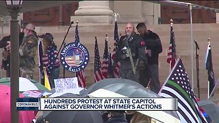 Protest held in Lansing against Whitmer's request to extend state of emergency