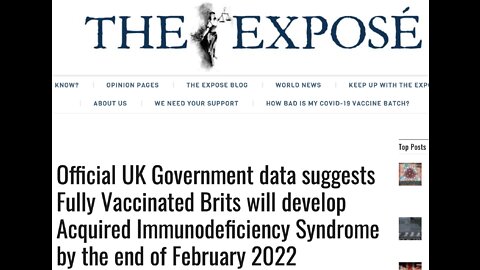 UK Govt data - fully-vaxxed Brits will develop Acquired Immunodeficiency Syndrome by end of 2/2022