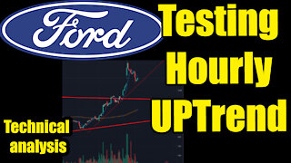 Ford Stock Technical Analysis testing hourly trend line