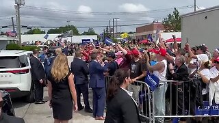 President Donald Trump arrives at the DJTFP24 Field Office in BEAUTIFUL Manchester...