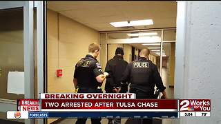Two men arrested after pursuit through Tulsa