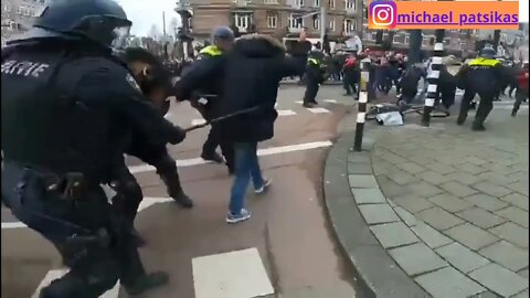 Άμστερνταμ 2/01/2022. Απίστευτη αστυνομική βία!!!