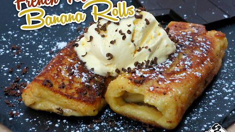 French toast banana rolls