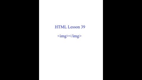 HTML Lesson 39